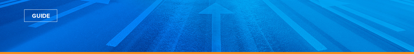 The Faster Path to Care Background Image with Eviti Blue Overlay and Arrows on Asphalt Road